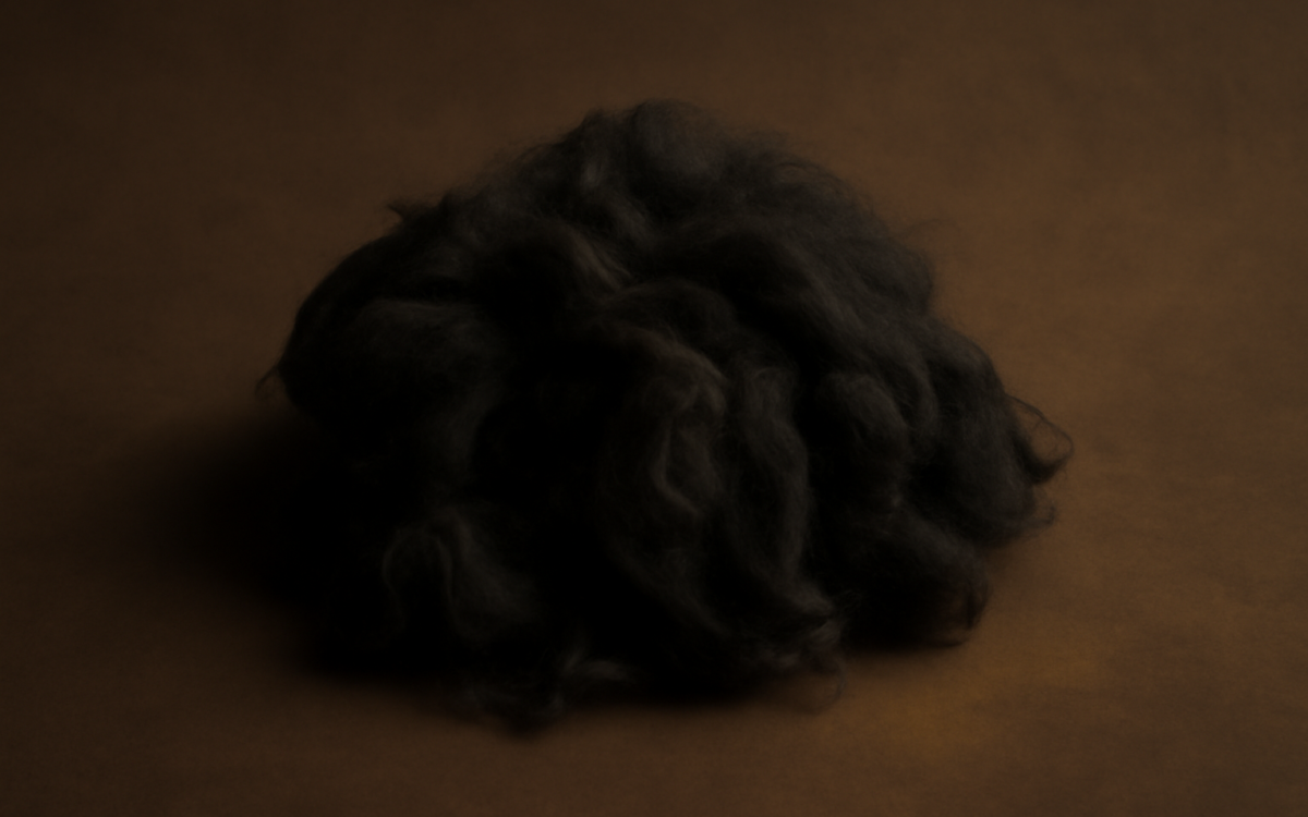 raw wool fibre dark