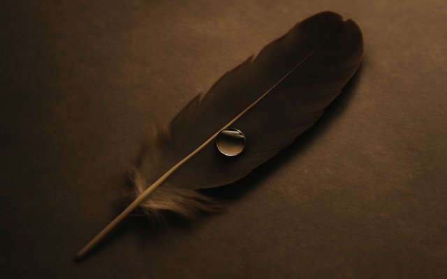 dew droplet feather dark