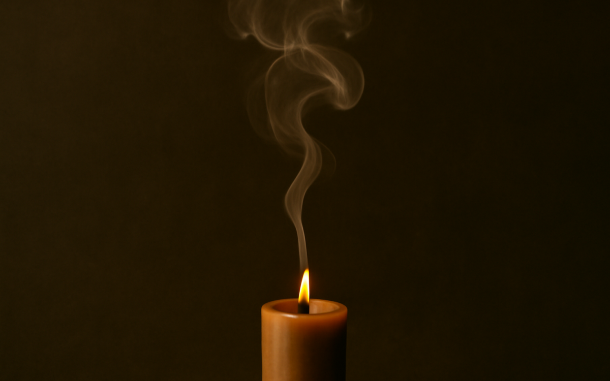 candle flame smoke dark