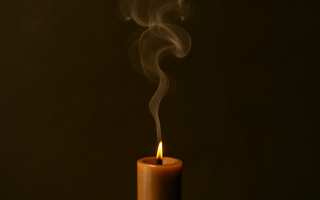 candle flame smoke dark