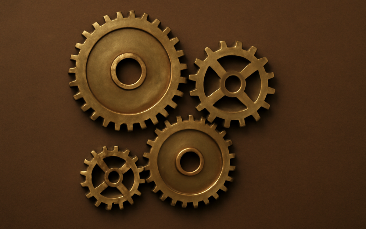 brass gears patina