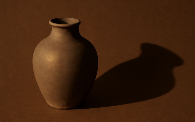 clay vessel shadow