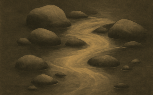 flowing stream rocks