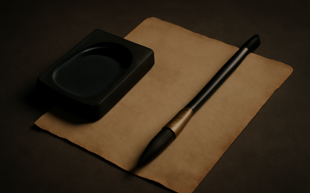 inkstone calligraphy dark