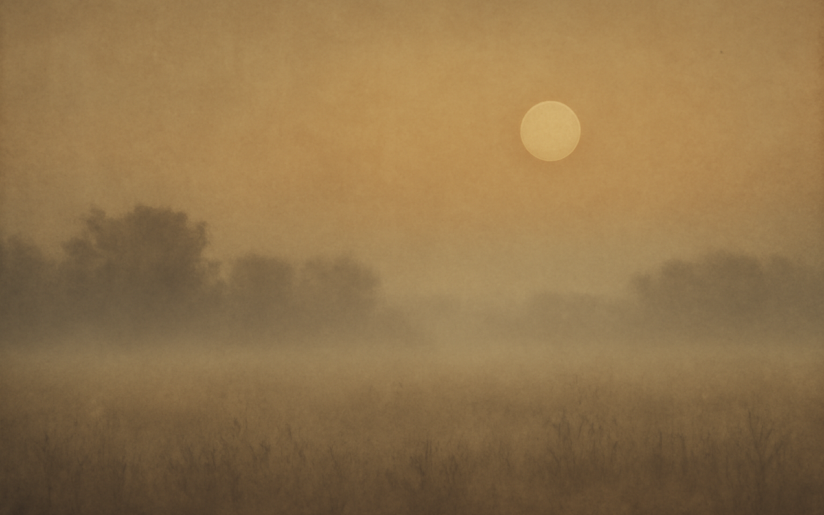 misty field dawn
