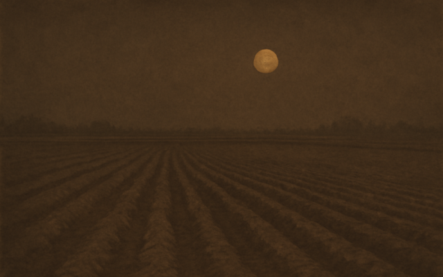 ploughed field dusk