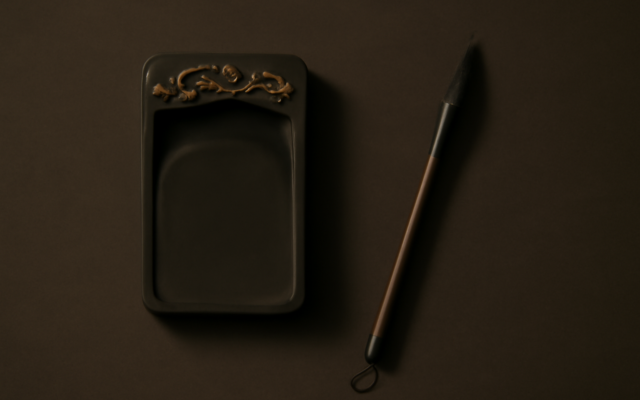 brush inkstone dark