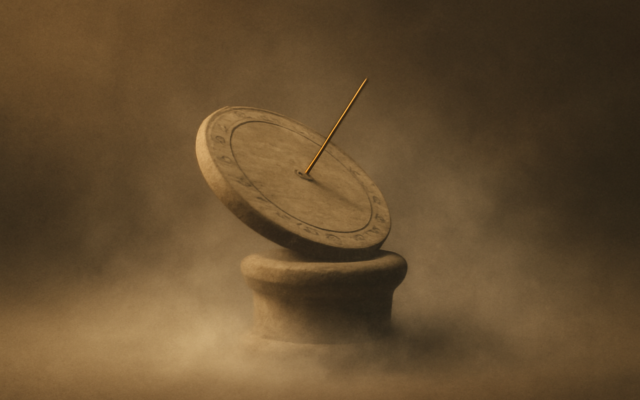 stone sundial mist