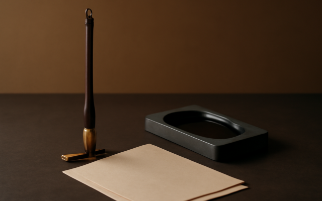 ink brush desk