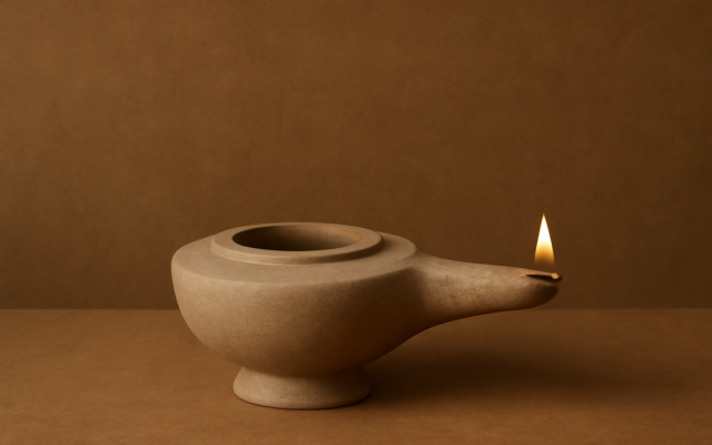 oil lamp clay