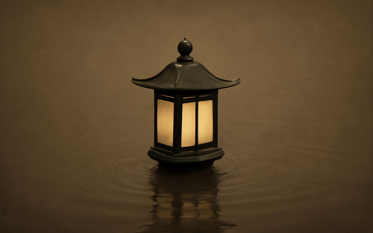 lantern over water
