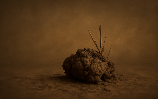 dry field soil dusk