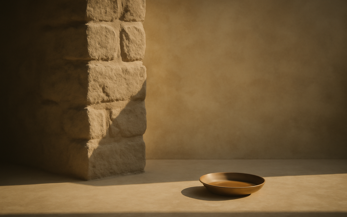 sunlit stone wall