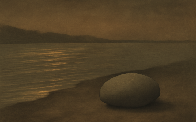 riverbank stone dusk