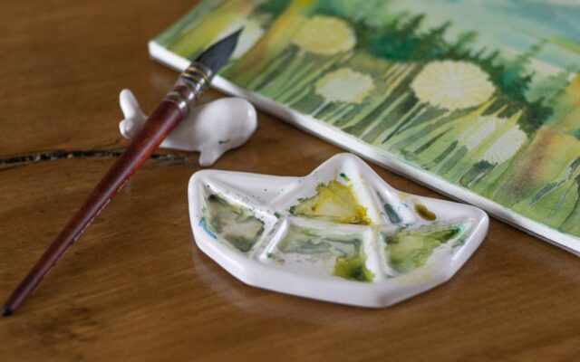 white ceramic square bowl with green and white vegetable salad