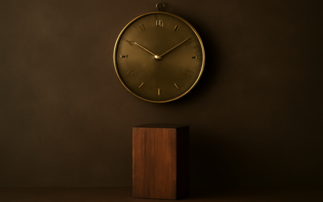 brass wall clock timber