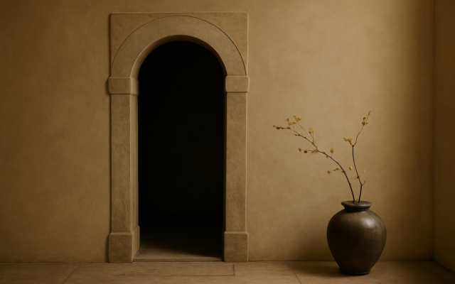 stone entryway quiet light