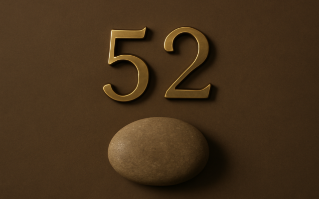brass door numerals stone