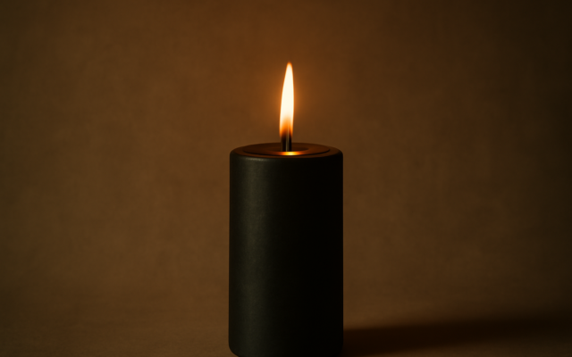 candle flame black