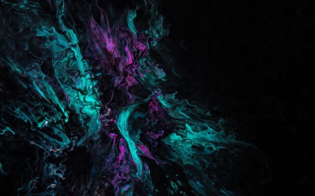 green and pink abstract art