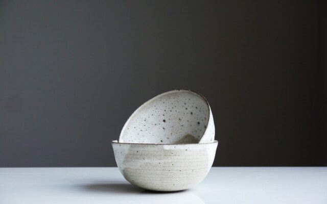 two white ceramic bowls