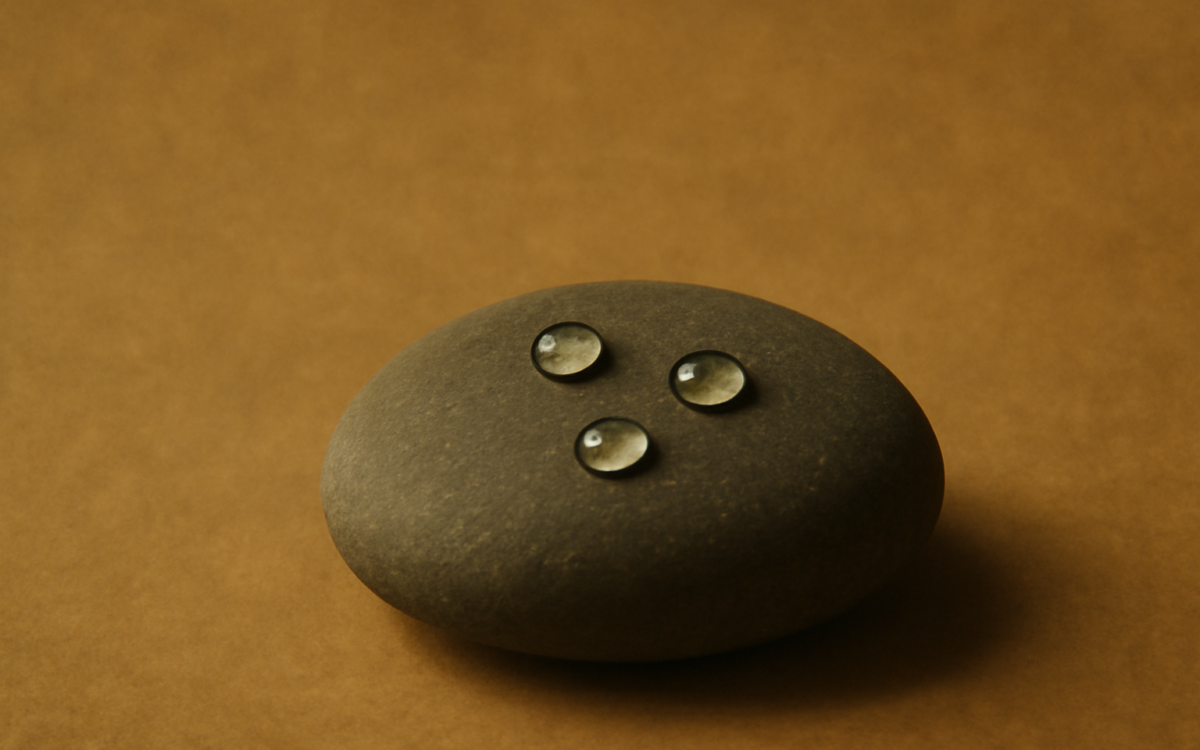 dew on stone