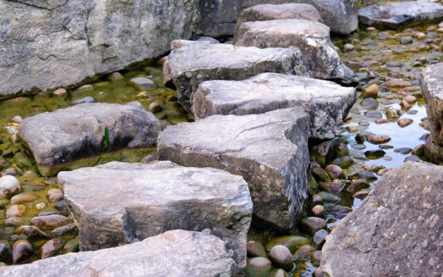 gray and brown stone fragments