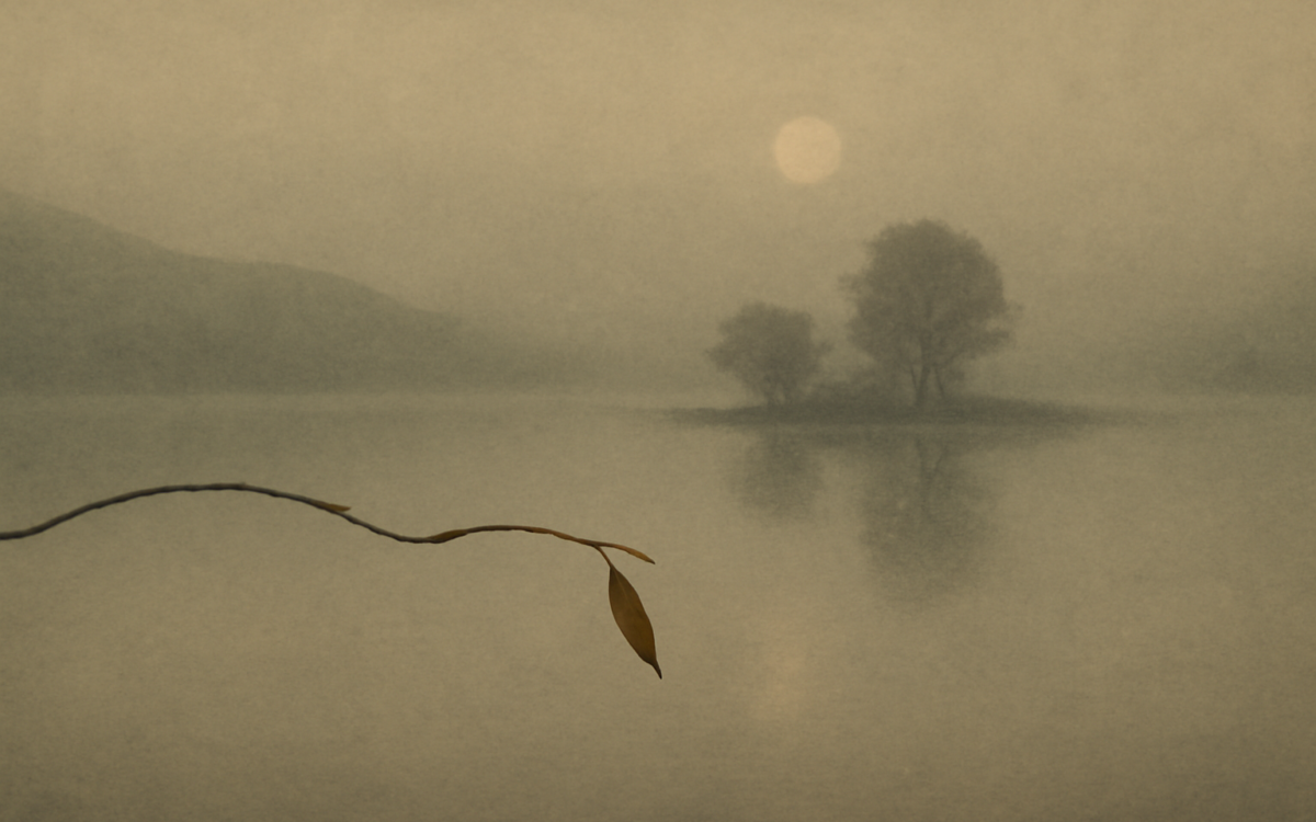 still lake mist dusk
