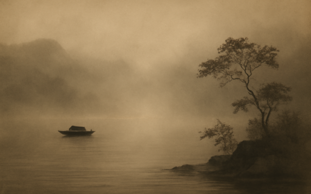 mist over river ink