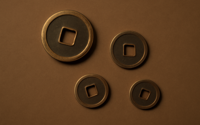 bronze coins ink