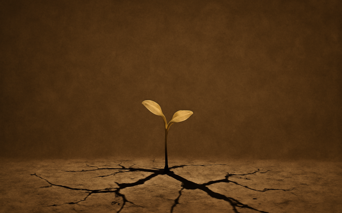 cracked soil sprout