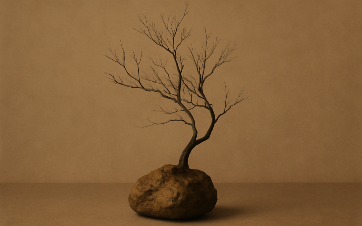 bare tree stone