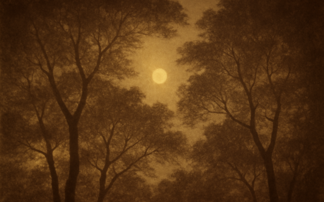 sunlit forest canopy