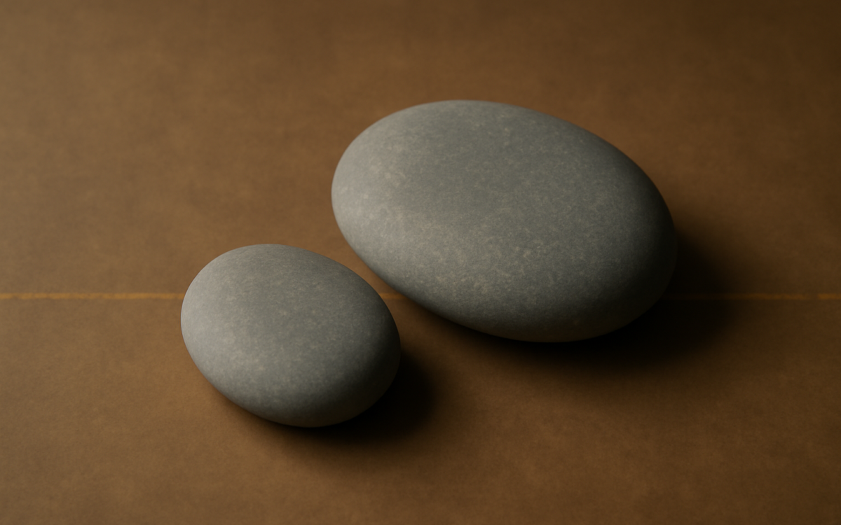two grey pebbles