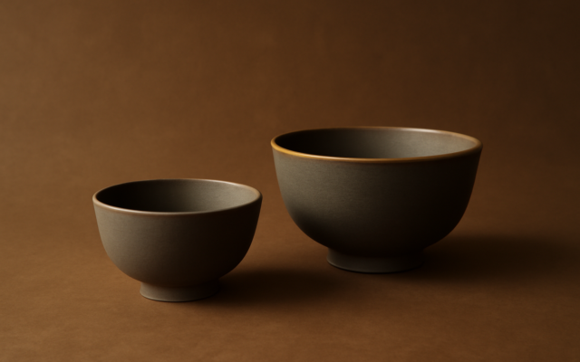 two stoneware bowls