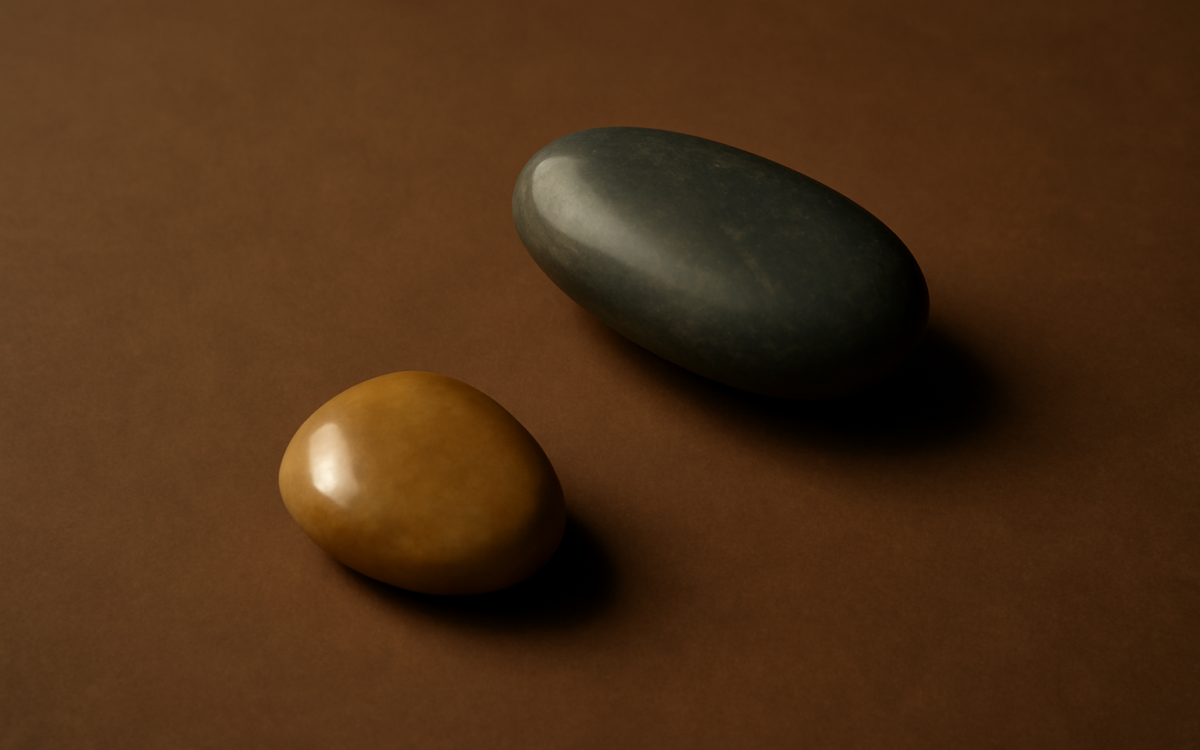 two polished stones