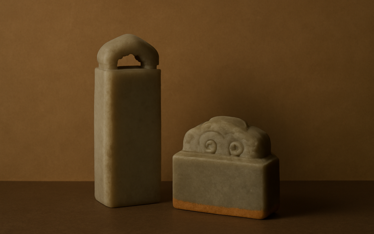 two carved stones
