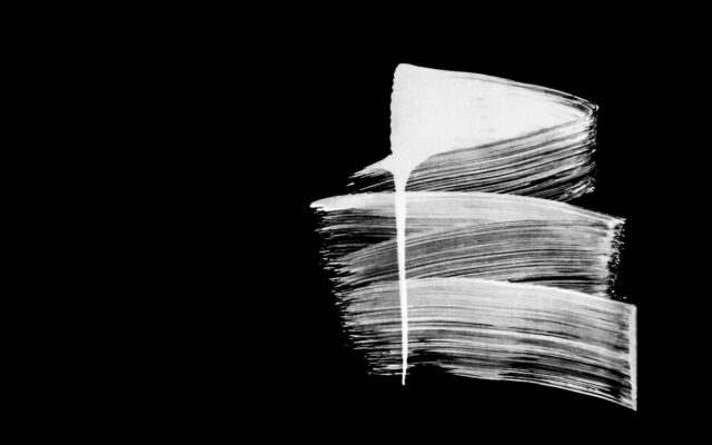 white and black abstract painting
