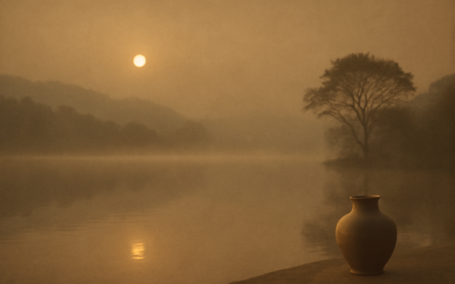 reservoir mist dawn