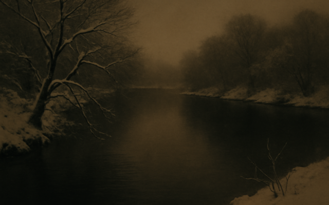winter river dark