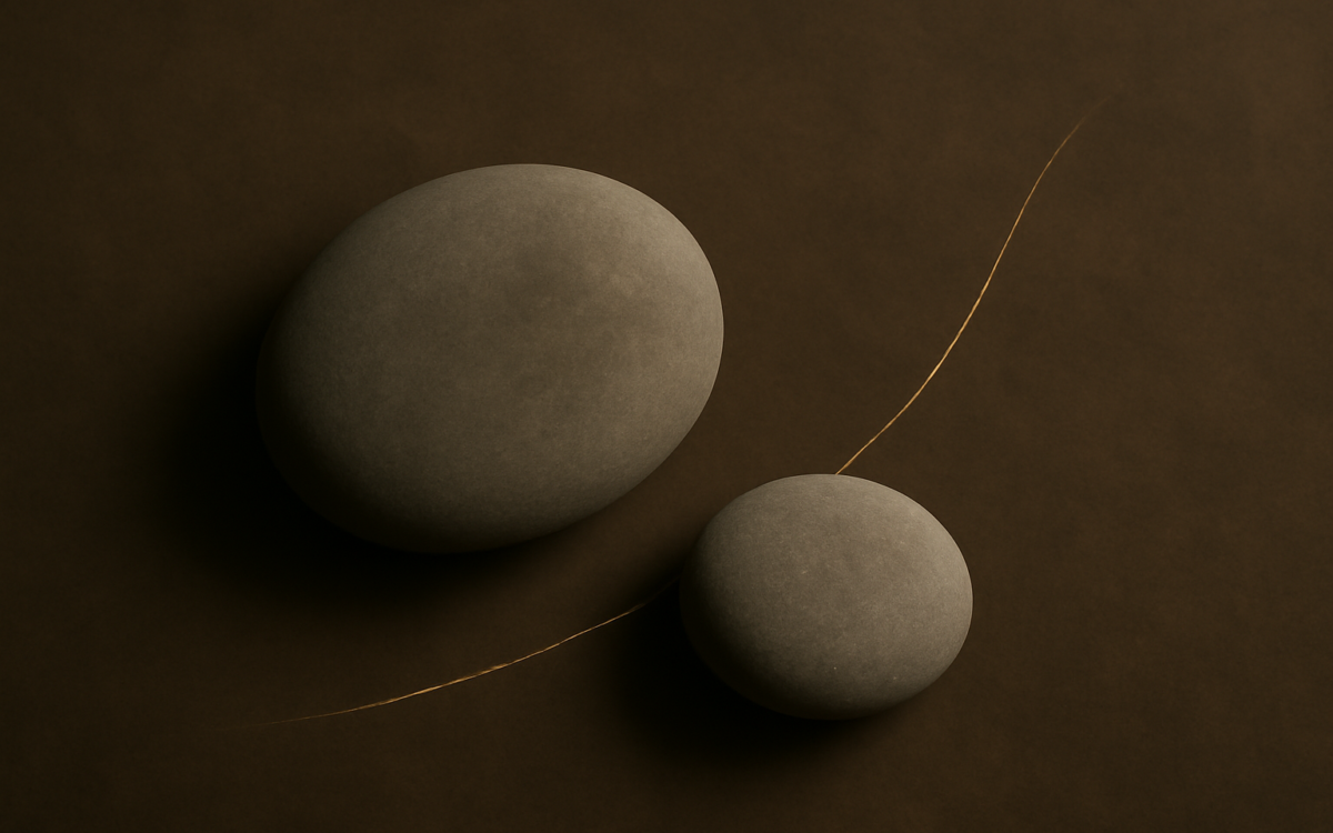 two smooth river stones