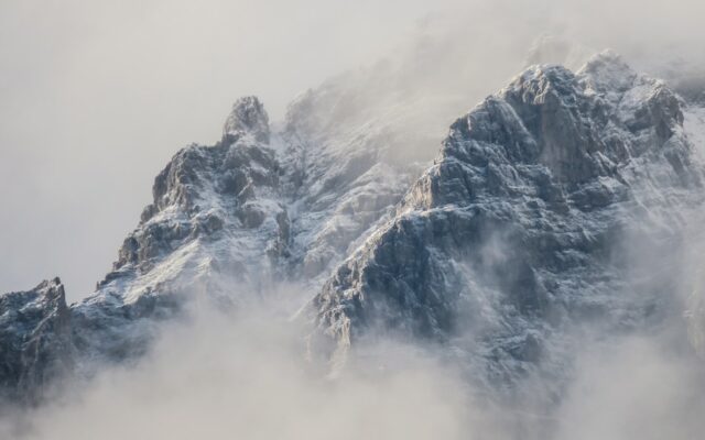 mountain with fogs