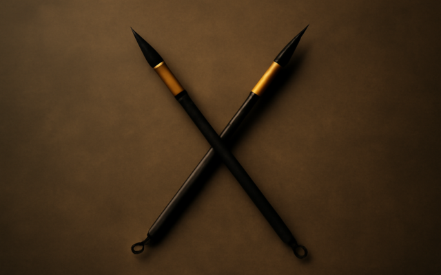 two brushes crossed