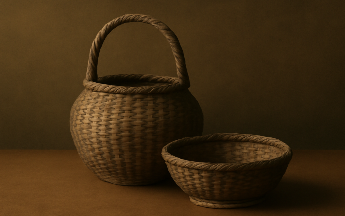 two woven baskets