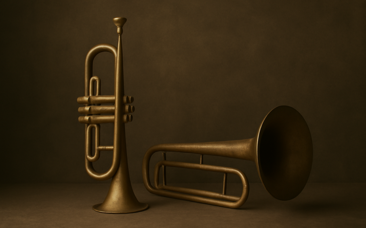 two brass instruments
