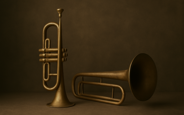 two brass instruments