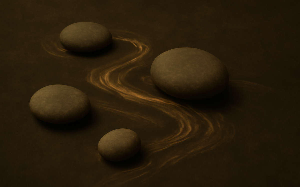 flowing river stones