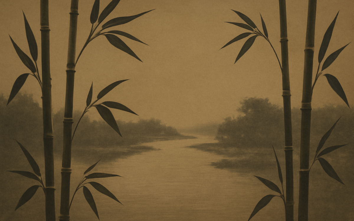 river through bamboo