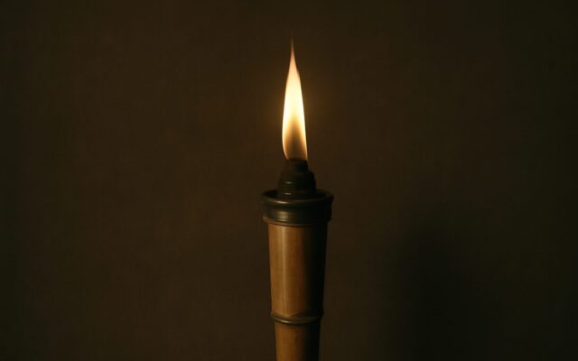 Torch flame burning at night, evoking the 1986 Fire Tiger (Bing Yin) year in Chinese astrology