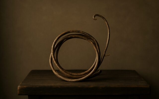 Vine coiled around dark wood, evoking the 2025 Wood Snake year in the Chinese zodiac